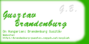 gusztav brandenburg business card